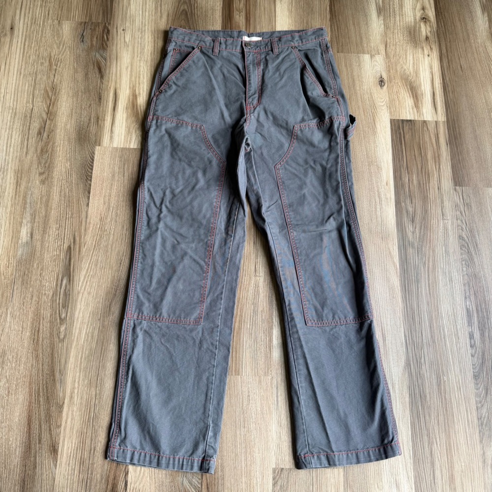 BDG Urban Outfitters Gray Double Knee Carpenter Pants Red Stitch Size 31
